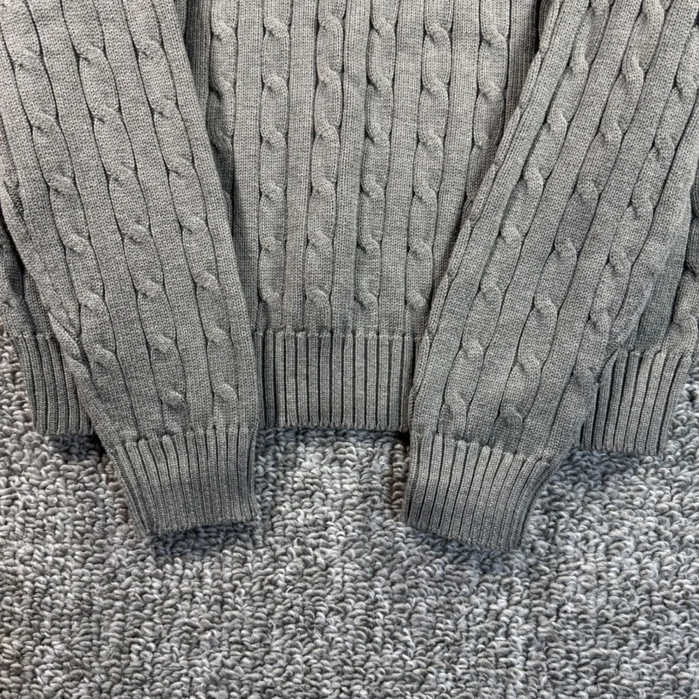 Polo Ralph Lauren Sweater Gray Cable Knit Crewneck Cotton Mens‎ XXL